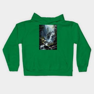 Mountain River Nature Photography Kids Hoodie